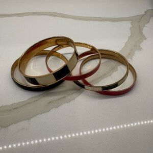 J. Crew Gold, Black, and Red Bracelet Set